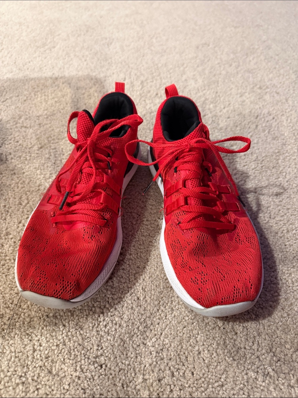 Under Armour Red and Black Athletic Sneakers